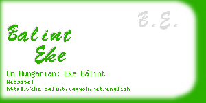 balint eke business card